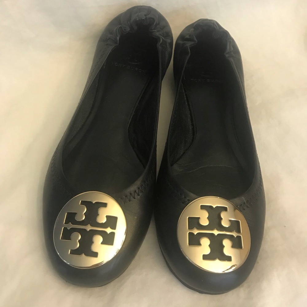 Tory Burch Black & Gold Flats